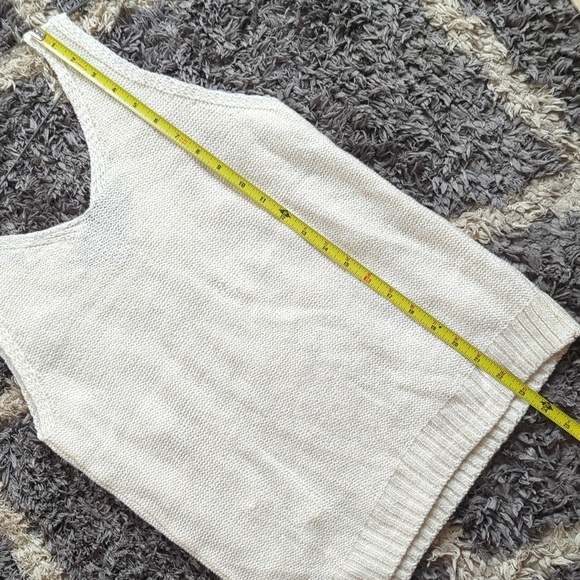 Blu Pepper Chunky Cable Knit Tank Top Cream Size S - Picture 7 of 7